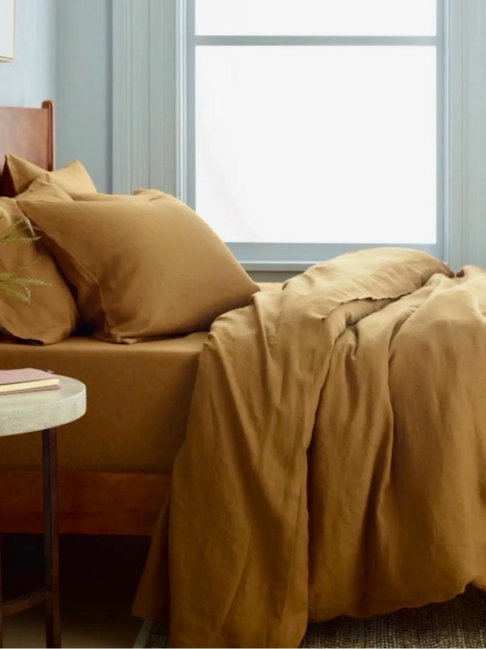 NWOT QUINCE European Linen Duvet Cover Set King/Cal King Tobacco 9765 - Picture 3 of 7